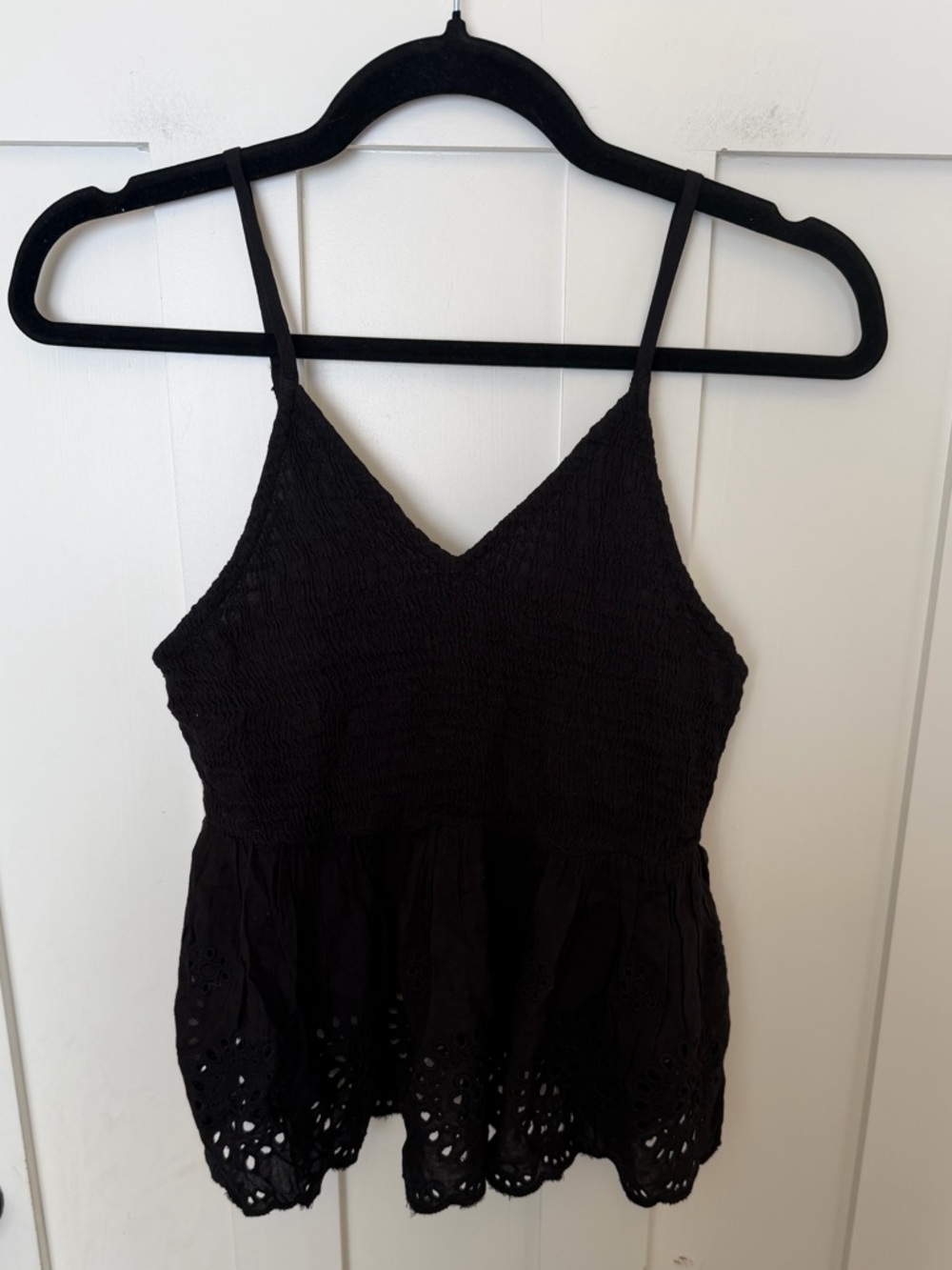 Kiwi & Punch Miami Black Eyelet Tank Top Babydoll Size Medium NWT Boho